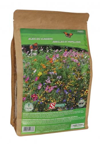 Bloemenmengsel Bijen En Vlinders 50M²
